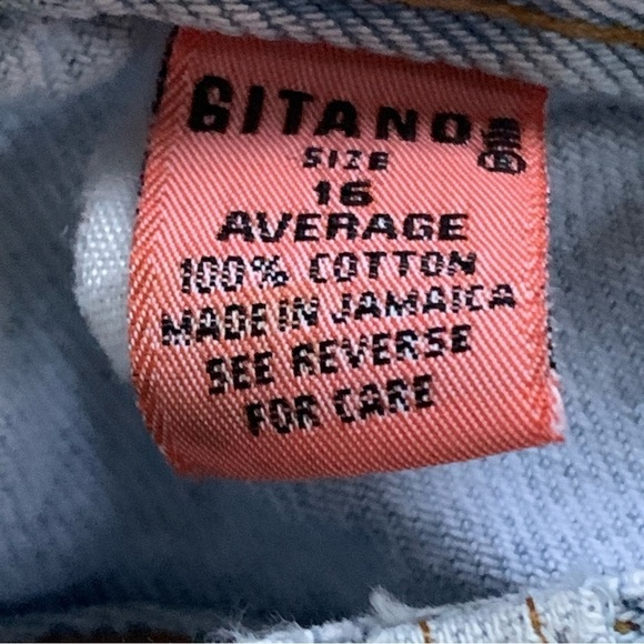 Vintage Gitano High Waisted Blue Jeans Size 16 Average Baggy Mom - Picture 7 of 7